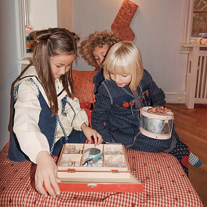 Платье вязаное с длинным рукавом Flöss "Esther Navy Space", яблочные астероиды